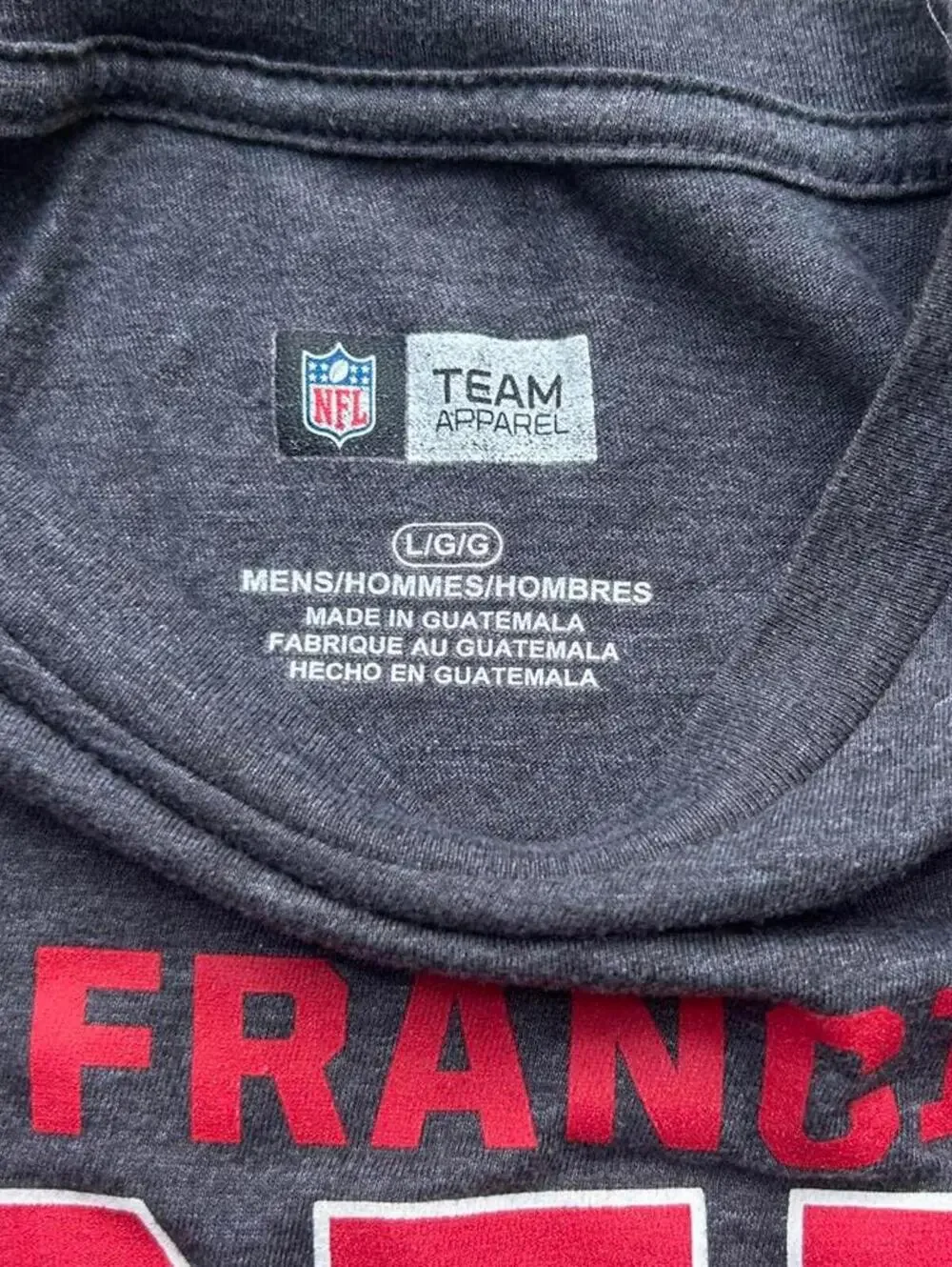 NFL Team Apparel 49ers Gray Tee Men’s L + Vintage 49ers Beanie Football Fan